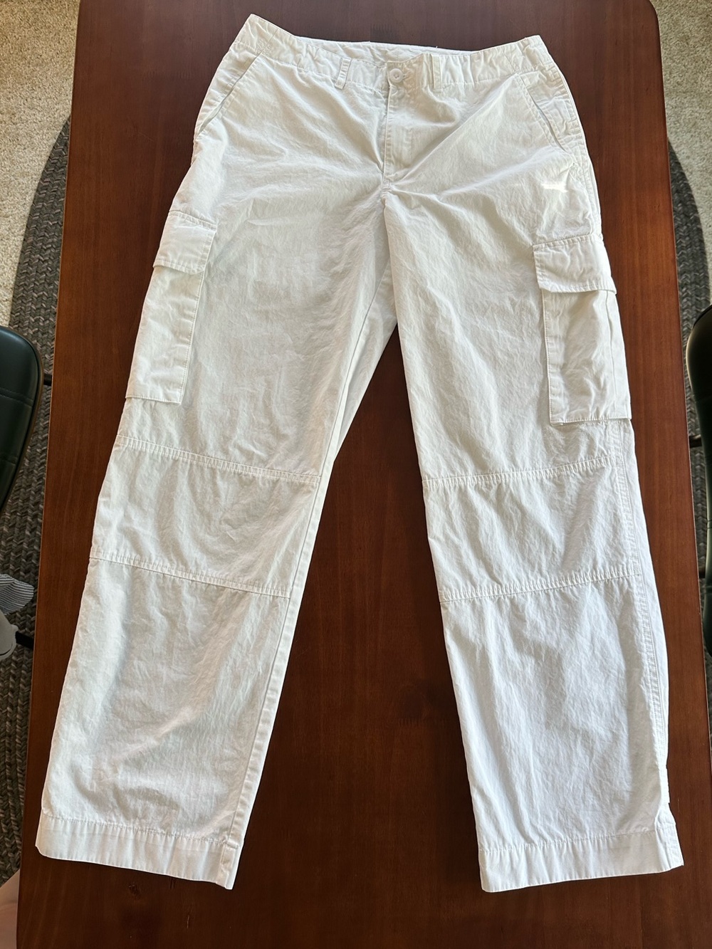 Ralph Lauren White Cargo Pants with Side Pockets